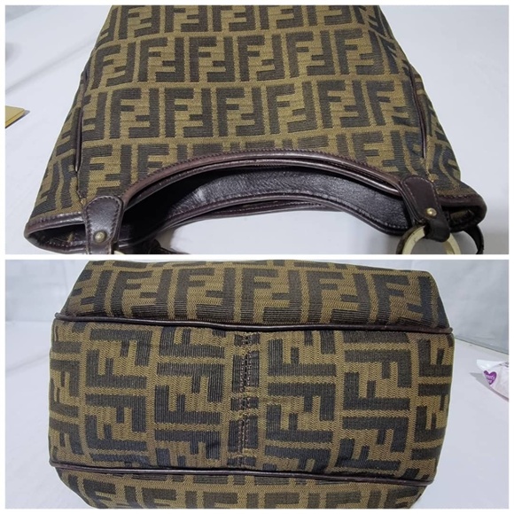 Authentic Fendi Tobacco Zucca Chef Moro Canvas And Leather Tote Bag - Picture 6 of 13